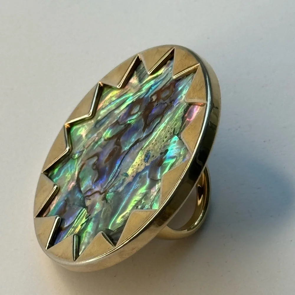 House of Harlow 1960 Boho Starburst Abalone Ring - Picture 4 of 12